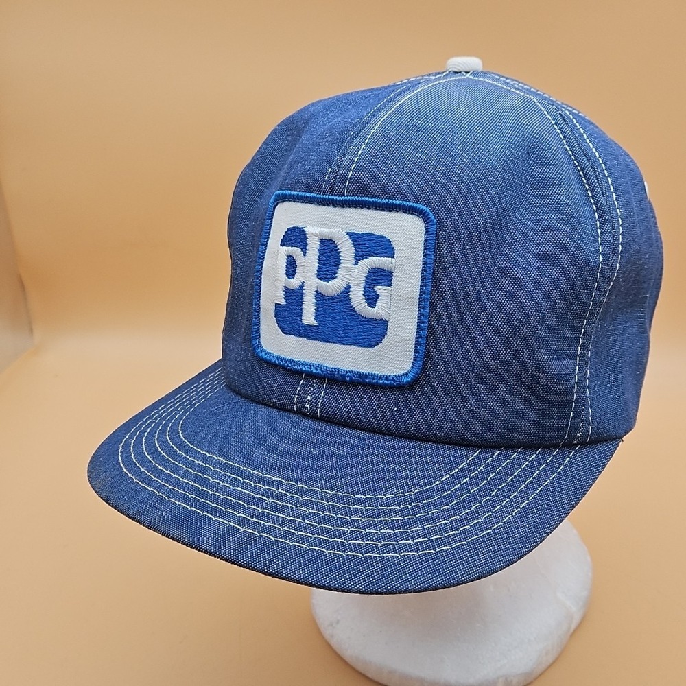 Vintage PPG K Products Hat Cap Snapback Blue Patch Logo Made In USA